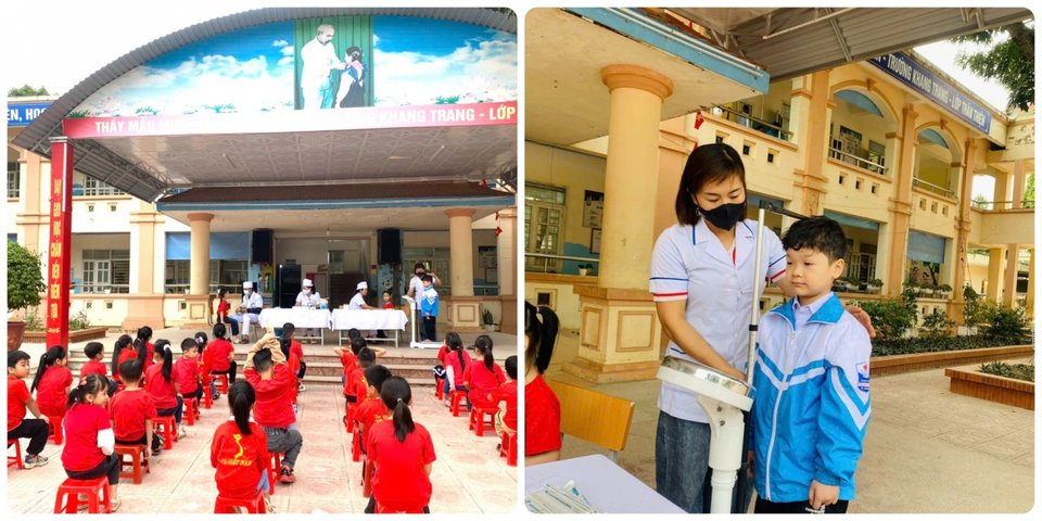 TRƯỜNG TH NOONG BUA PHỐI KẾT HỢP VỚI TRẠM Y TẾ PHƯỜNG TỔ CHỨC THĂM KHÁM SỨC KHỎE ĐỊNH KỲ - TIÊM PHÒNG UỐN VÁN, BẠCH HẦU (Td) CHO HỌC SINH