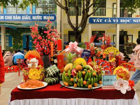 Ảnh TRƯỜNG TIỂU HỌC NAM THANH TỔ CHỨC NGÀY HỘI BÁNH TRƯNG XANH – TRAO QUÀ TẾT CHO HỌC SINH CÓ HOÀN CẢNH KHÓ KHĂN NHÂN DỊP TẾT NGUYÊN ĐÁN QUÝ MÃO NĂM 2023 – 2